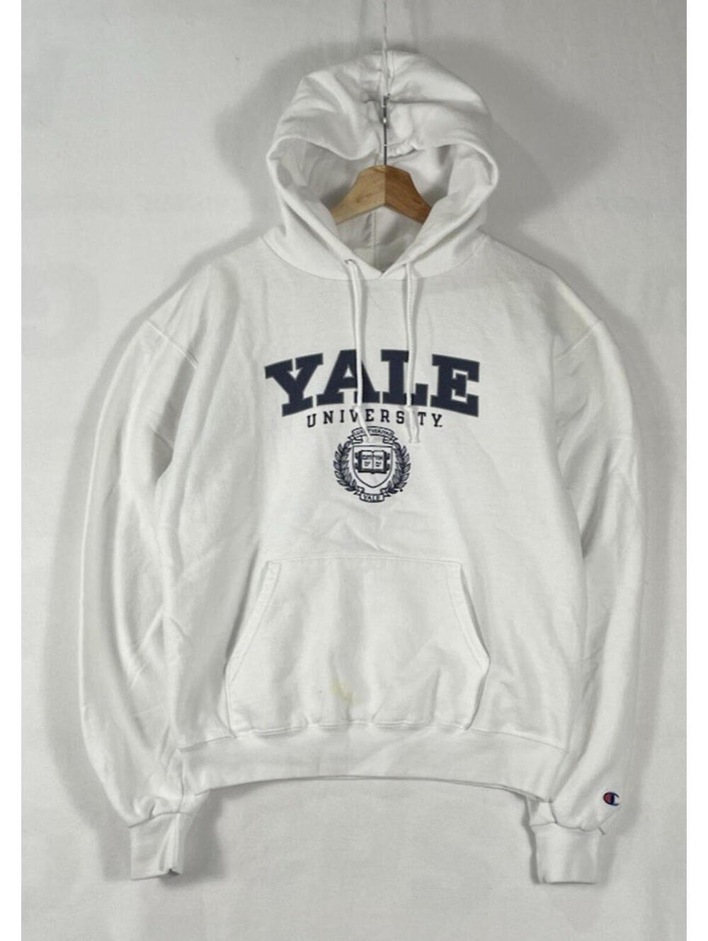 Champion Yale University White Sweatshirt Hoodie Mens Sz M
